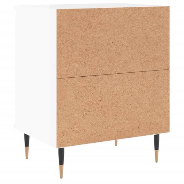 vidaXL Sängbord vit högglans 40x30x50 cm konstruerat trä