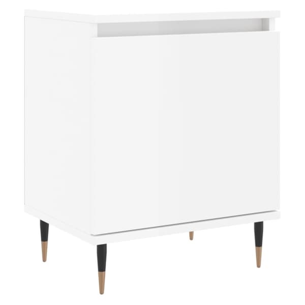 vidaXL Sängbord vit högglans 40x30x50 cm konstruerat trä