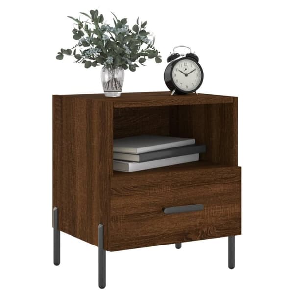 vidaXL Nattbord 2 stk brun eik 40x35x47,5 cm konstruert tre