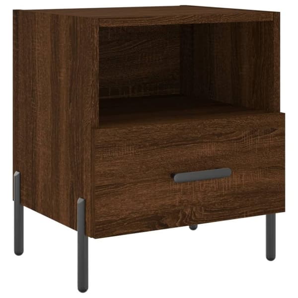 vidaXL Nattbord 2 stk brun eik 40x35x47,5 cm konstruert tre