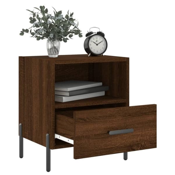 vidaXL Nattbord 2 stk brun eik 40x35x47,5 cm konstruert tre