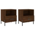 Miniatyrbilde 1 av 11: vidaXL Nattbord 2 stk brun eik 40x35x47,5 cm konstruert tre