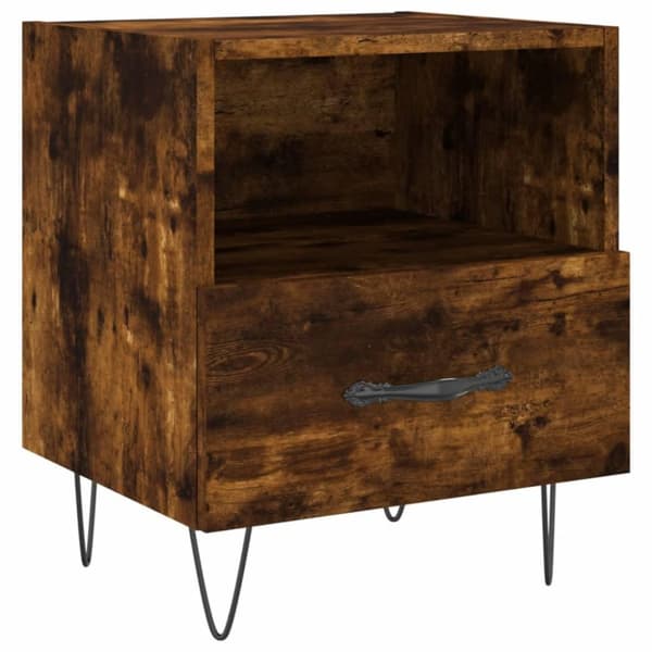 vidaXL Nattbord 2 stk røkt eik 40x35x47,5 cm konstruert tre