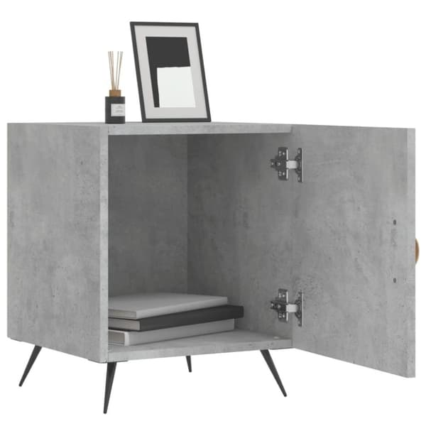 vidaXL Sängbord betonggrå 40x40x50 cm konstruerat trä