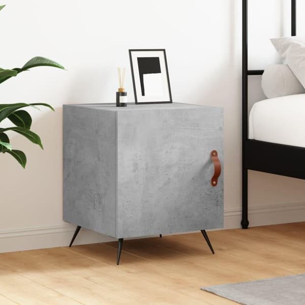 vidaXL Sängbord betonggrå 40x40x50 cm konstruerat trä