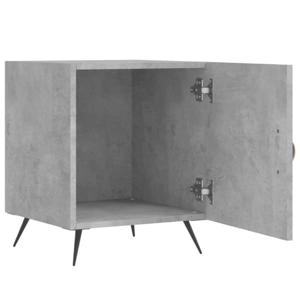 vidaXL Sängbord betonggrå 40x40x50 cm konstruerat trä