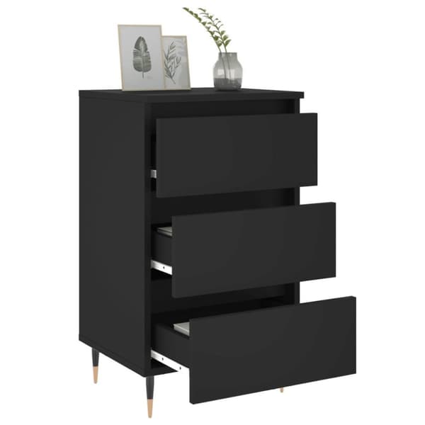 vidaXL Sängbord 2 st svart 40x35x69 cm konstruerat trä