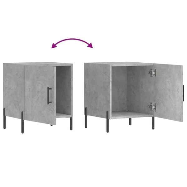 vidaXL Sängbord betonggrå 40x40x50 cm konstruerat trä