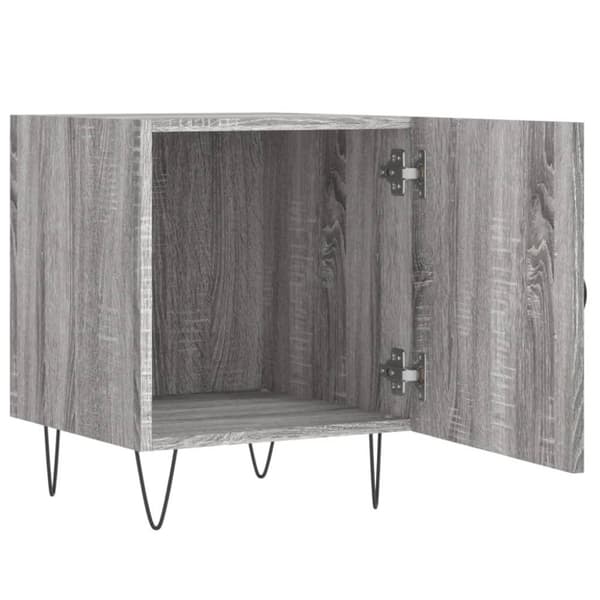 vidaXL sengebord 40x40x50 cm konstrueret træ grå sonoma-eg