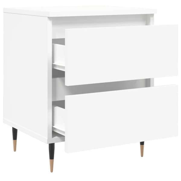 vidaXL sengeborde 2 stk. 40x35x50 cm konstrueret træ hvid