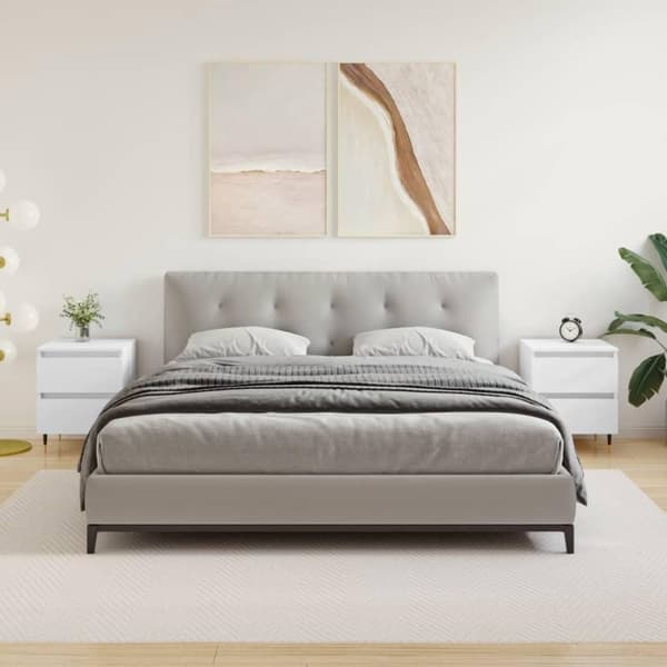 vidaXL sengeborde 2 stk. 40x35x50 cm konstrueret træ hvid