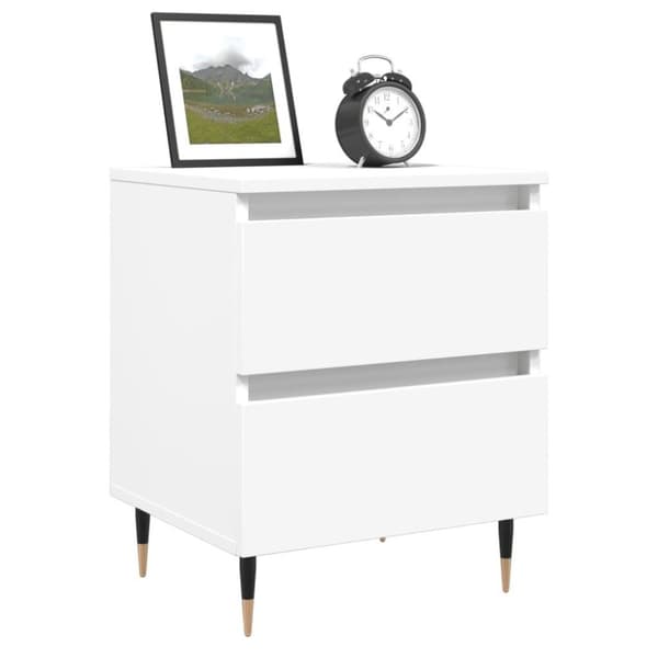 vidaXL sengeborde 2 stk. 40x35x50 cm konstrueret træ hvid