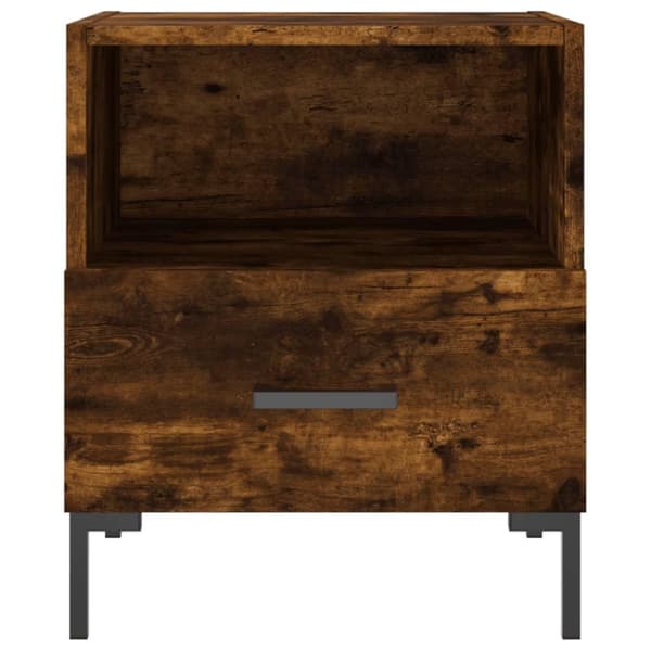 vidaXL sengebord 40x35x47,5 cm konstrueret træ røget egetræ