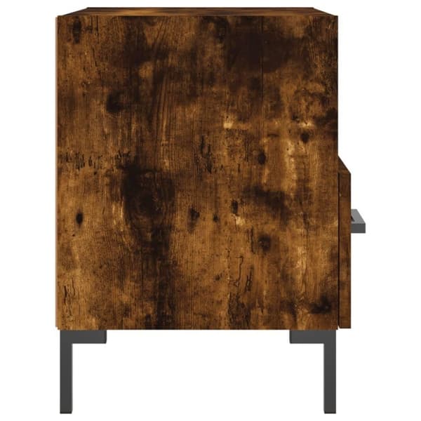 vidaXL sengebord 40x35x47,5 cm konstrueret træ røget egetræ