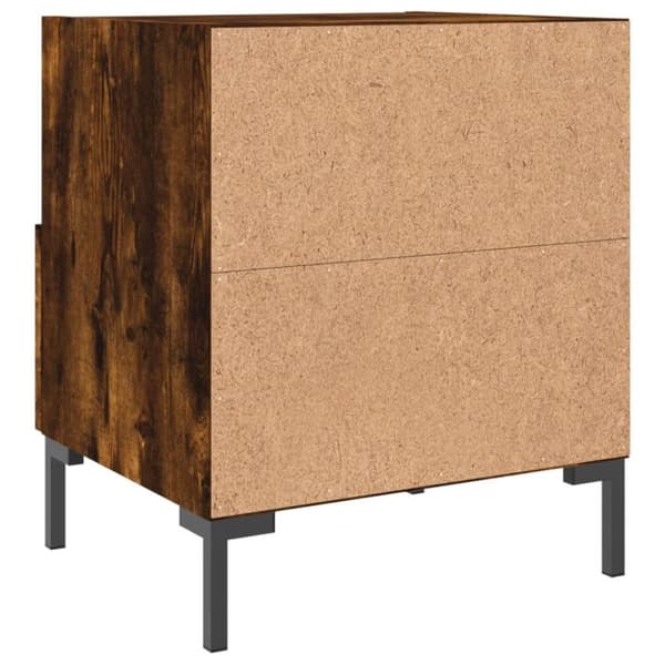 vidaXL sengebord 40x35x47,5 cm konstrueret træ røget egetræ