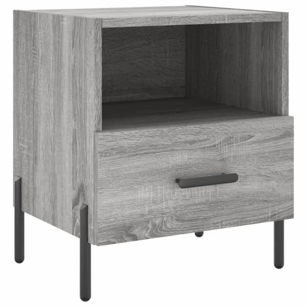vidaXL Yöpöydät 2 kpl harmaa Sonoma 40x35x47,5 cm tekninen puu