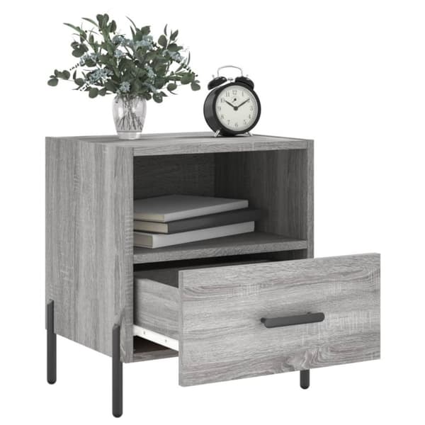 vidaXL Yöpöydät 2 kpl harmaa Sonoma 40x35x47,5 cm tekninen puu