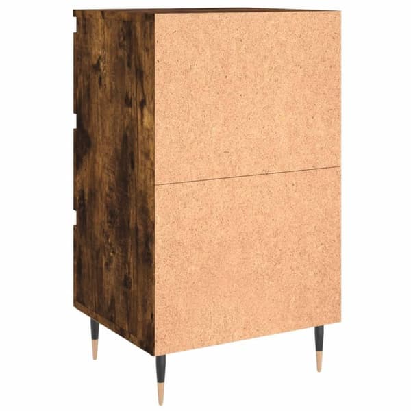vidaXL sengebord 40x35x69 cm konstrueret træ røget egetræsfarve