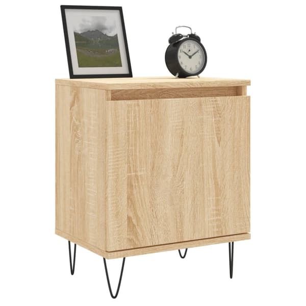 vidaXL sengeborde 2 stk. 40x30x50 cm konstrueret træ sonoma-eg