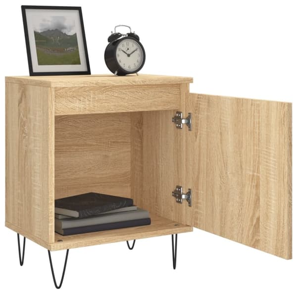 vidaXL sengeborde 2 stk. 40x30x50 cm konstrueret træ sonoma-eg