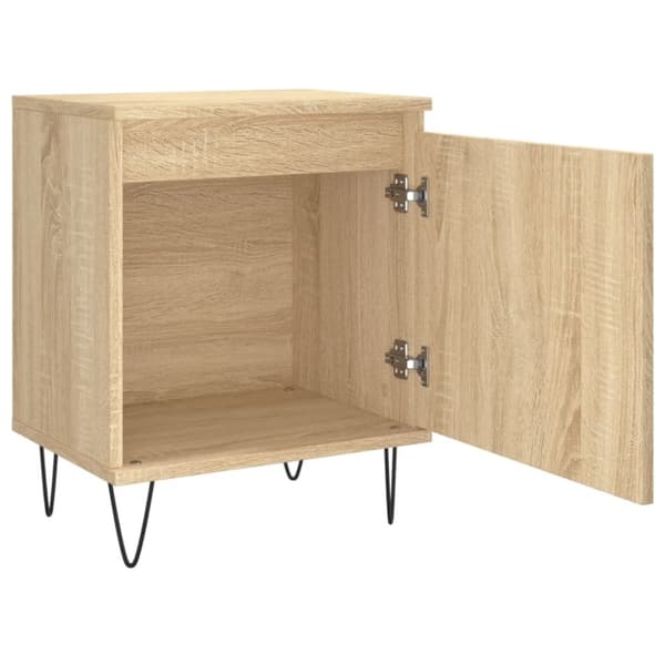 vidaXL sengeborde 2 stk. 40x30x50 cm konstrueret træ sonoma-eg