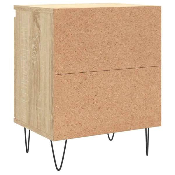 vidaXL sengeborde 2 stk. 40x30x50 cm konstrueret træ sonoma-eg