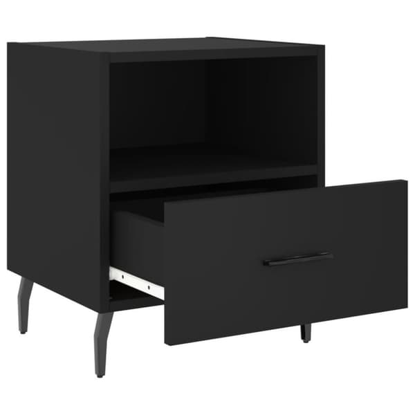 vidaXL Sängbord 2 st svart 40x35x47,5 cm konstruerat trä