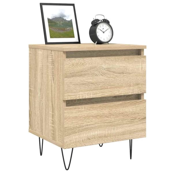 vidaXL sengebord 40x35x50 cm konstrueret træ sonoma-eg