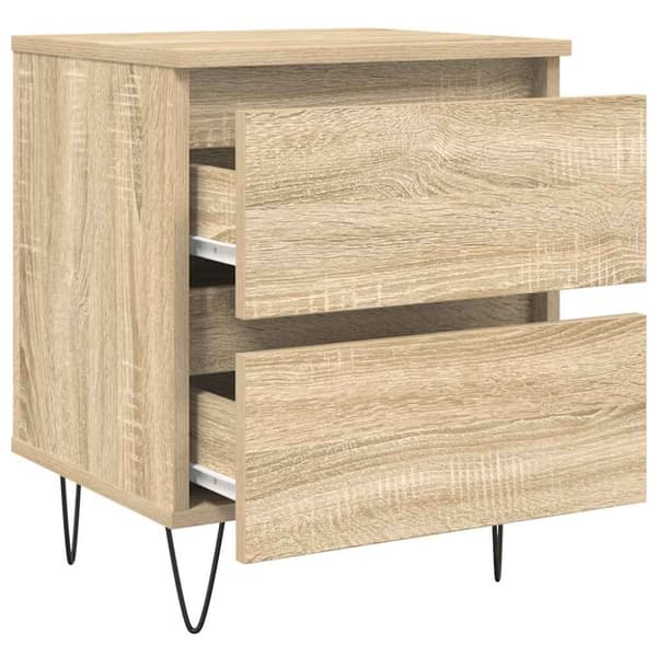 vidaXL sengebord 40x35x50 cm konstrueret træ sonoma-eg