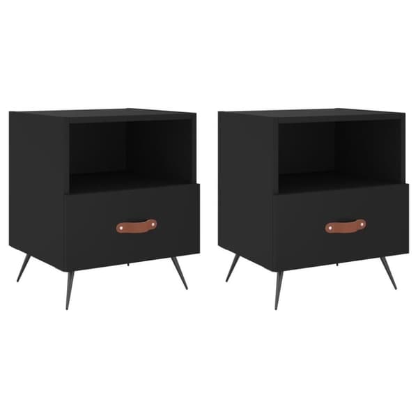 vidaXL Yöpöydät 2 kpl musta 40x35x47,5 cm tekninen puu