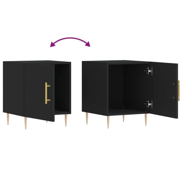 vidaXL Nattbord svart 40x40x50 cm konstruert tre