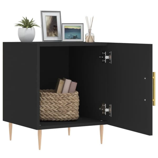 vidaXL Nattbord svart 40x40x50 cm konstruert tre