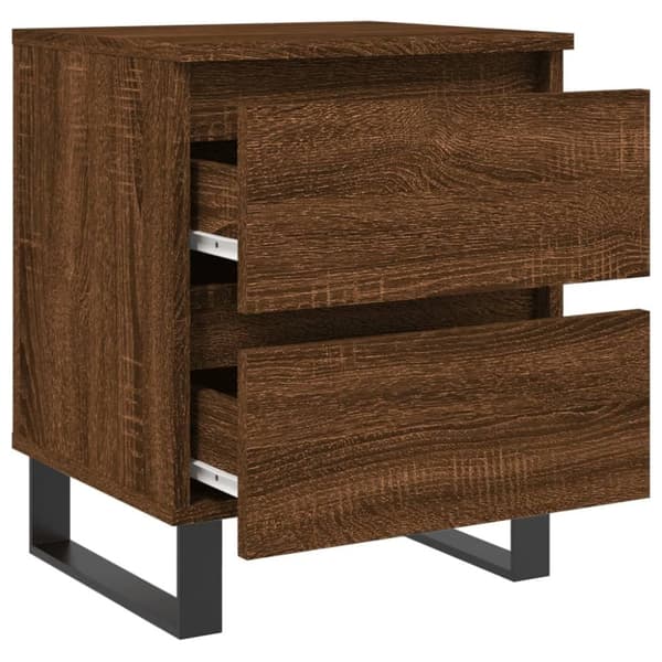 vidaXL Nattbord 2 stk brun eik 40x35x50 cm konstruert tre