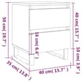 Miniatyrbilde 10 av 11: vidaXL Nattbord 2 stk brun eik 40x35x50 cm konstruert tre