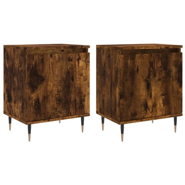 vidaXL Nattbord 2 stk røkt eik 40x30x50 cm konstruert tre