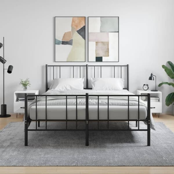 vidaXL Yöpöydät 2 kpl korkeakiilto valk. 40x35x47,5 cm tekninen puu