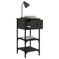 Miniatyrbillede 3 af 11: vidaXL sengebord 34x36x70 cm konstrueret træ sort