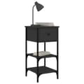 Miniatyrbillede 2 af 11: vidaXL sengebord 34x36x70 cm konstrueret træ sort
