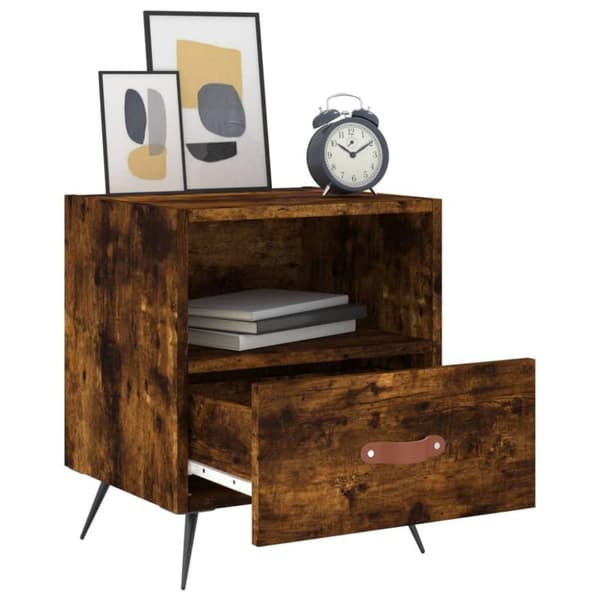 vidaXL sengeborde 2 stk. 40x35x47,5 cm konstrueret træ røget egetræ