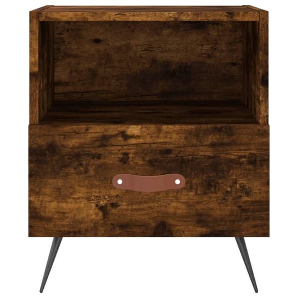 vidaXL sengeborde 2 stk. 40x35x47,5 cm konstrueret træ røget egetræ