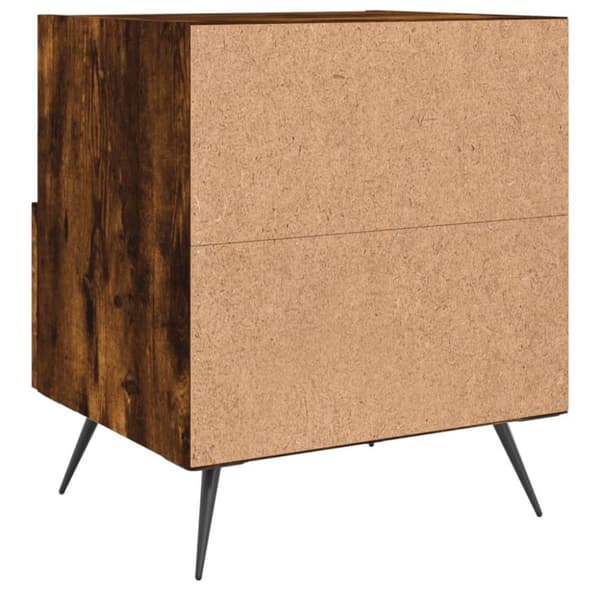 vidaXL sengeborde 2 stk. 40x35x47,5 cm konstrueret træ røget egetræ