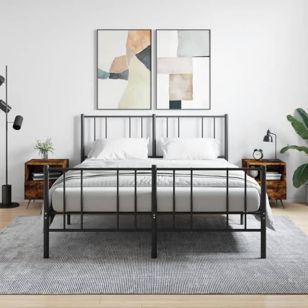 vidaXL sengeborde 2 stk. 40x35x47,5 cm konstrueret træ røget egetræ