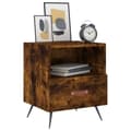 Miniatyrbillede 2 af 11: vidaXL sengeborde 2 stk. 40x35x47,5 cm konstrueret træ røget egetræ
