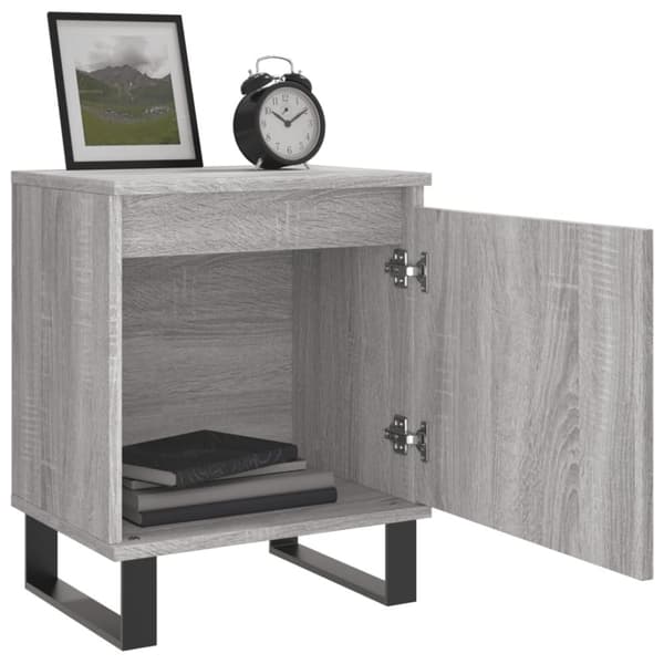 vidaXL sengeborde 2 stk. 40x30x50 cm konstrueret træ grå sonoma-eg