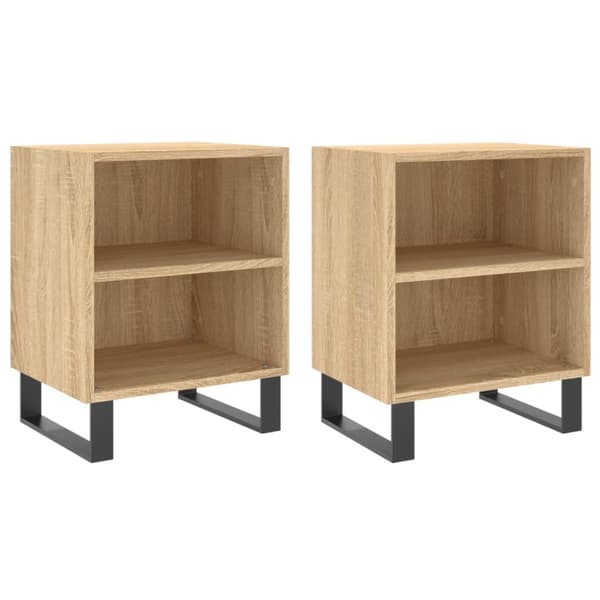 vidaXL Nattbord 2 stk sonoma eik 40x30x50 cm konstruert tre