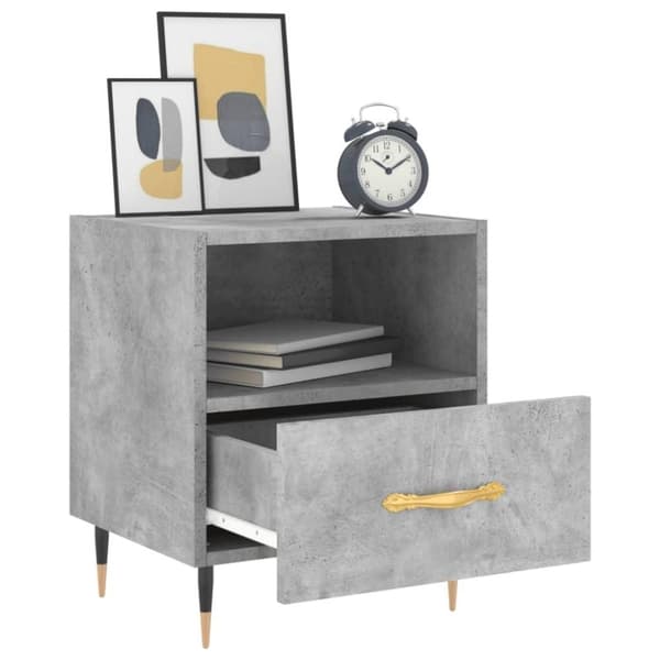 vidaXL Nattbord 2 stk betonggrå 40x35x47,5 cm konstruert tre