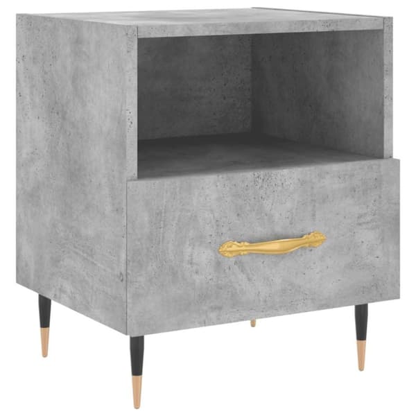 vidaXL Nattbord 2 stk betonggrå 40x35x47,5 cm konstruert tre