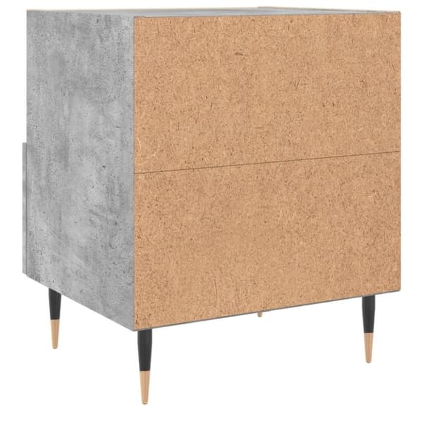 vidaXL Nattbord 2 stk betonggrå 40x35x47,5 cm konstruert tre