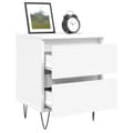 Miniatyrbilde 3 av 11: vidaXL Nattbord hvit 40x35x50 cm konstruert tre