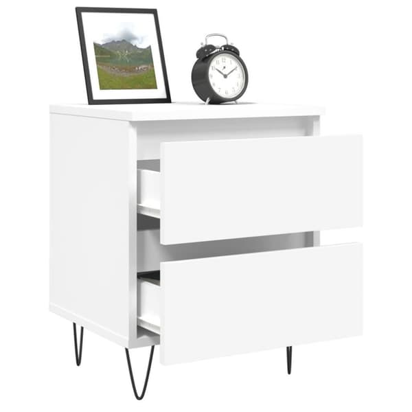 vidaXL Nattbord hvit 40x35x50 cm konstruert tre